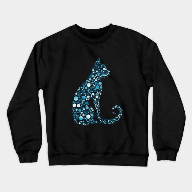 Happy Dot Day Cute Cat Crewneck Sweatshirt by everetto